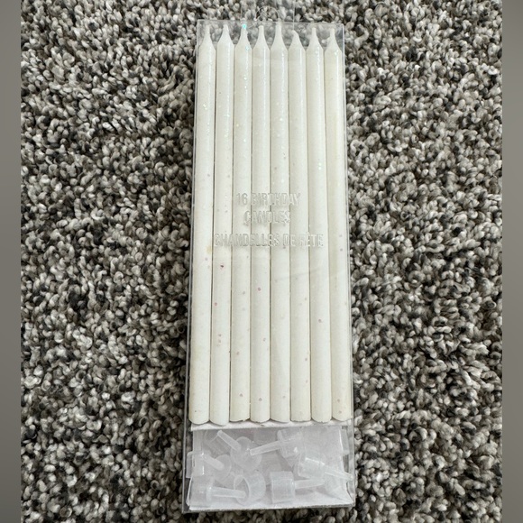 Meri Meri White with Iridescent Sparkles Candles - Picture 2 of 5